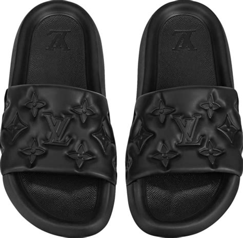 black louis vuitton slides womens|louis vuitton monogram sliders.